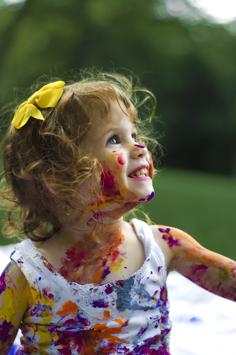 Happy child learning